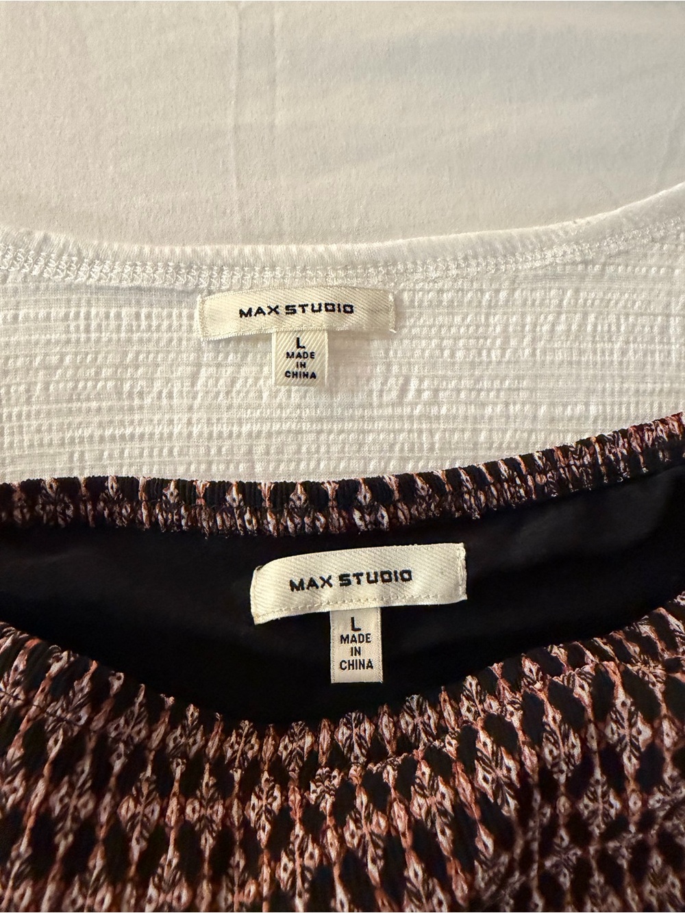Max Studio Brown Patterned Smocked Circle Skirt - Picture 2 of 3